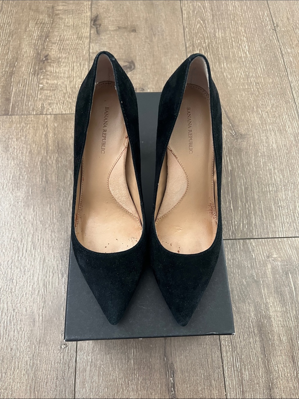 Banana Republic Black Suede Pointed Heel Pumps